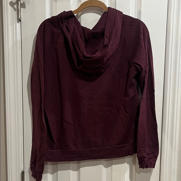 Pink Burgundy Hoodie with White Logo - Picture 3 of 3